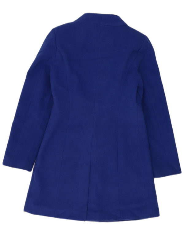 Marks & Spencer Womens Overcoat UK 8 Small Blue Polyester