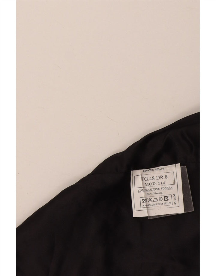 Vintage Mens Double Breasted Waistcoat IT 48 Medium Black Viscose