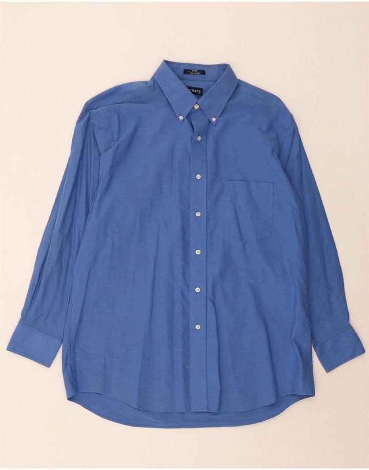 CHAPS Mens Shirt Size 17 XL Blue Cotton Vintage Chaps and Second-Hand Chaps from Messina Hembry 