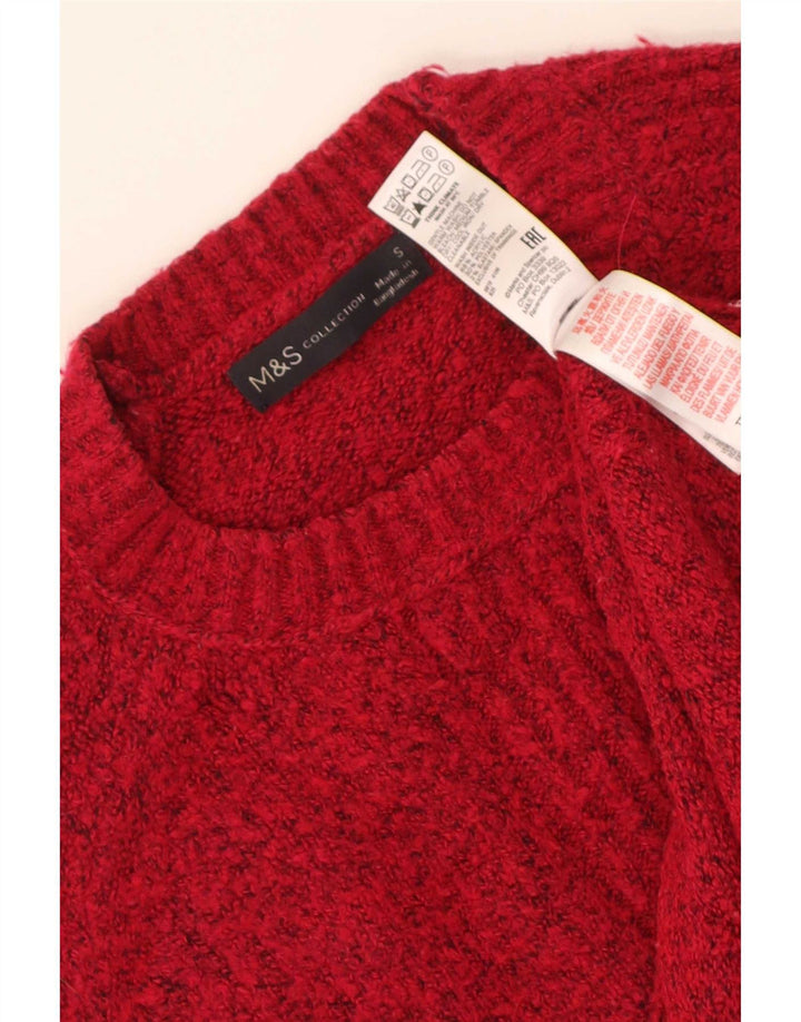 Marks & Spencer Womens Oversized Crew Neck Jumper Sweater UK 10 Small Red