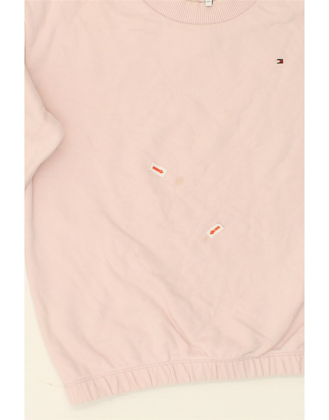 TOMMY HILFIGER Girls Sweatshirt Jumper 13-14 Years Pink Cotton Vintage Tommy Hilfiger and Second-Hand Tommy Hilfiger from Messina Hembry 