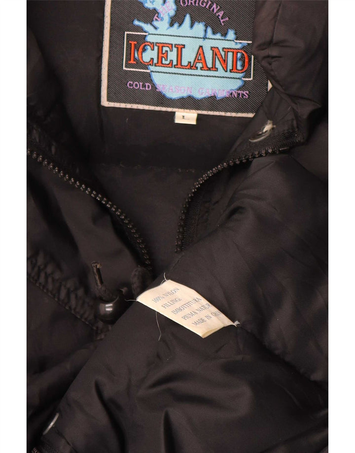 Iceland Womens Oversized Padded Jacket UK 16 Large Black Nylon