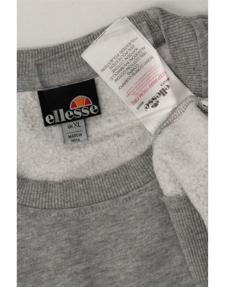 ELLESSE Mens Sweatshirt Jumper XL Grey Cotton Vintage Ellesse and Second-Hand Ellesse from Messina Hembry 