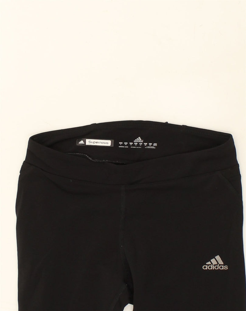 ADIDAS Womens Leggings UK 6 XS Black Nylon | Vintage Adidas | Thrift | Second-Hand Adidas | Used Clothing | Messina Hembry 