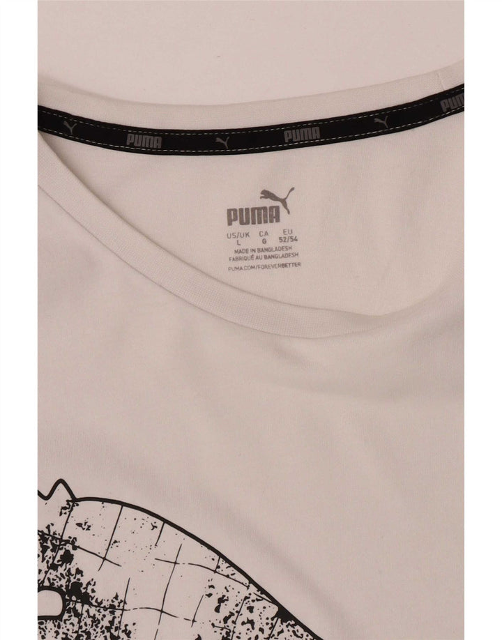 Puma Mens Graphic T-Shirt Top Large White