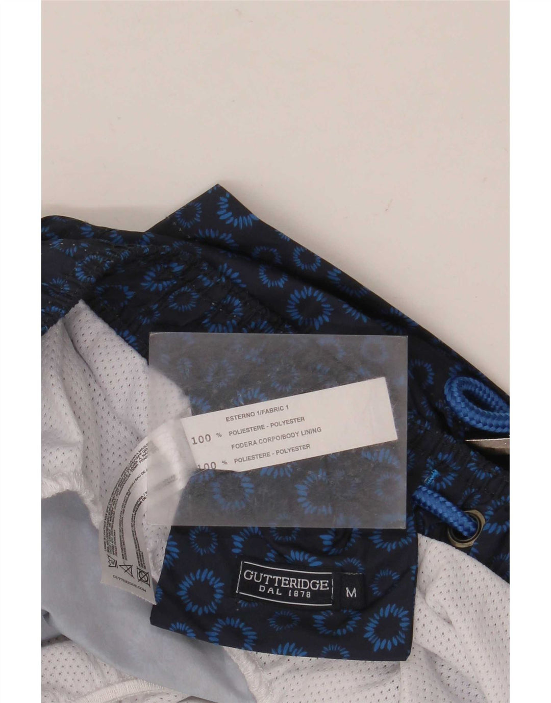Gutteridge Mens Swimming Shorts Medium  Navy Blue Floral Polyester