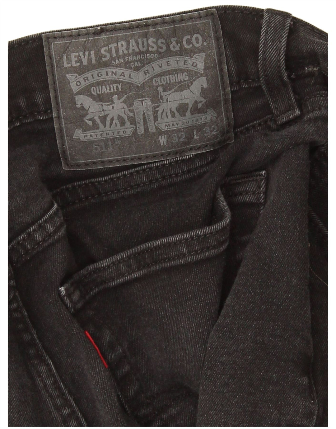 Levi's Mens 511 Slim Jeans W32 L27 Black Cotton