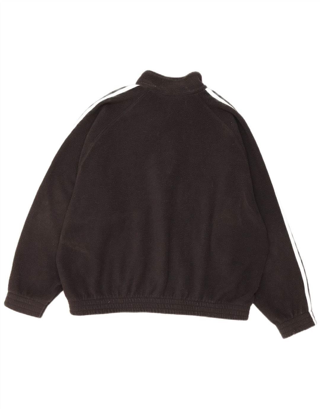 Adidas Womens Zip Neck Oversized Fleece Jumper UK 12 Medium Black Polyester