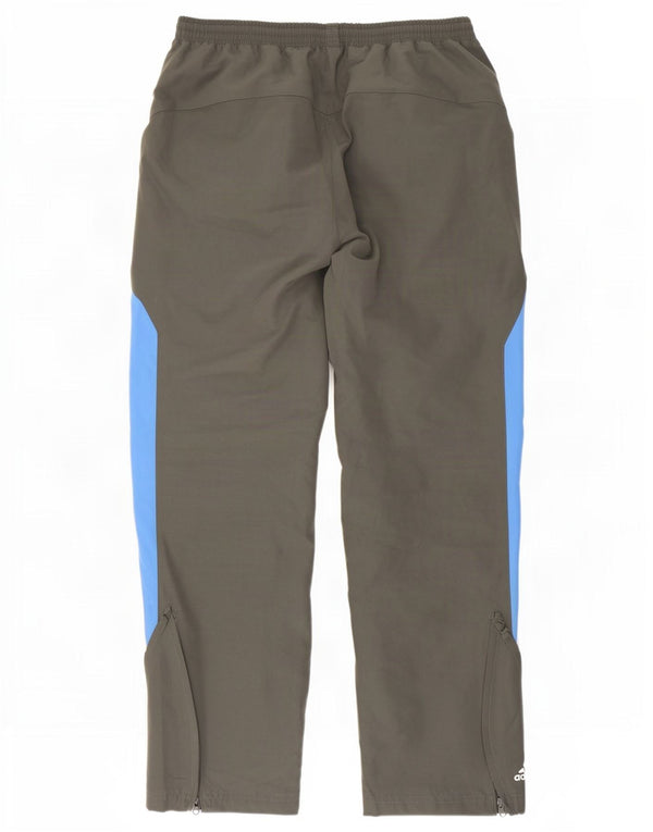Adidas Mens Tracksuit Trousers UK 42/44 Large Khaki Colourblock Polyester