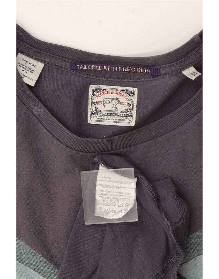 Scotch & Soda Mens Graphic T-Shirt Top Medium Navy Blue Cotton