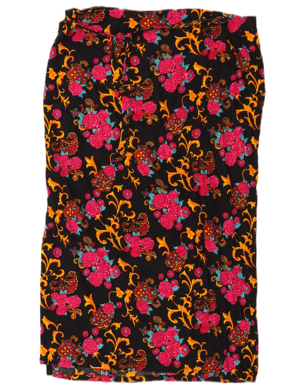 Vintage Womens Wrap Skirt W32 Large Multicoloured Floral Polyester