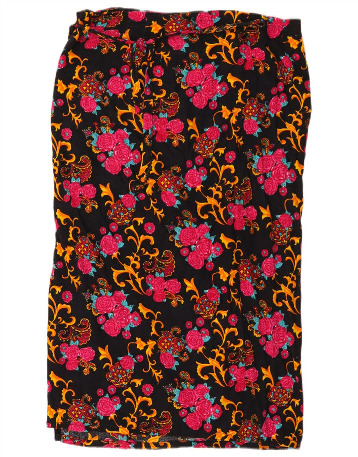 Vintage Womens Wrap Skirt W32 Large Multicoloured Floral Polyester
