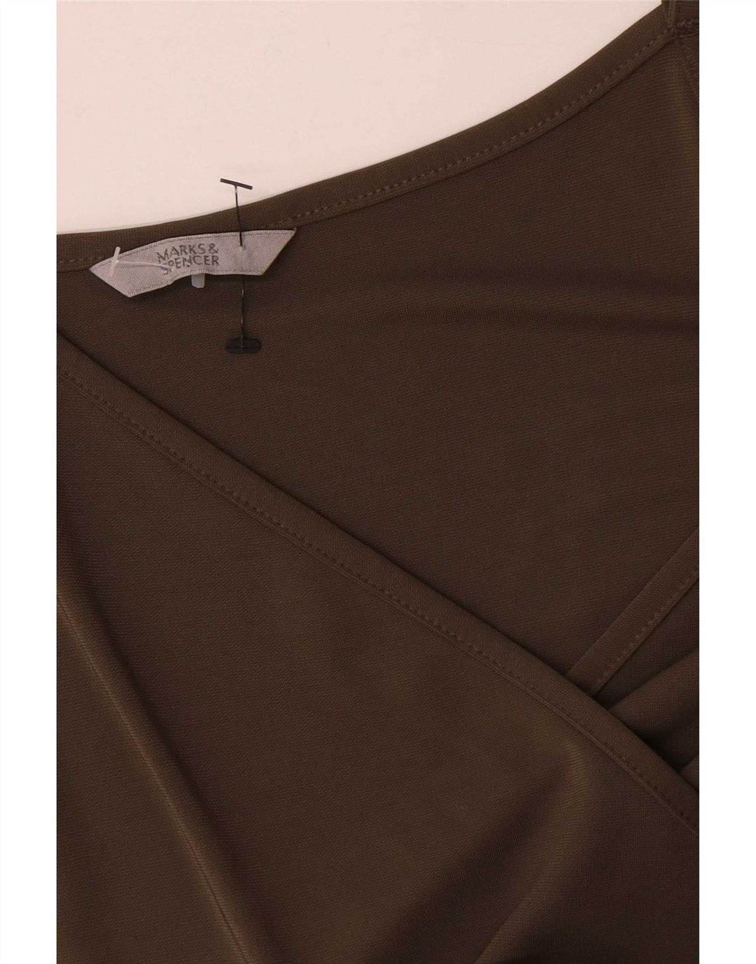Marks & Spencer Womens Sleeveless A-Line Dress UK 12 Medium Khaki