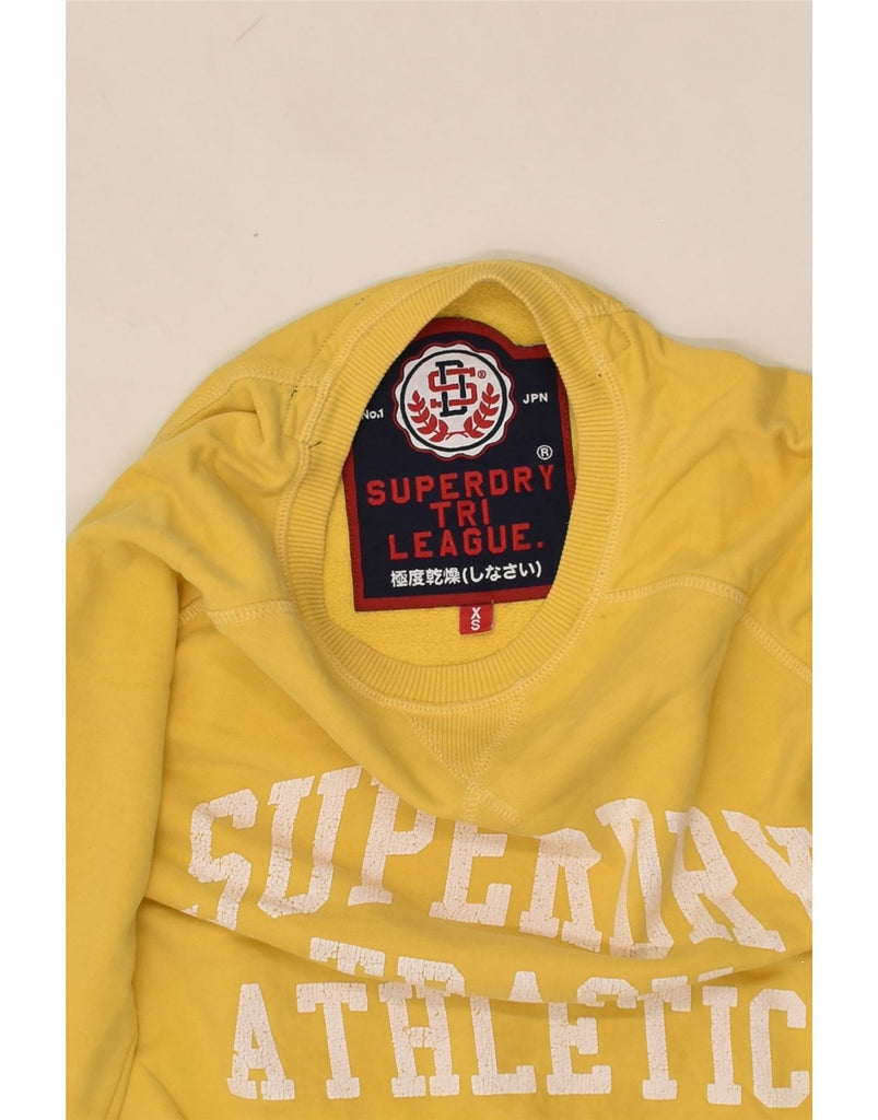 SUPERDRY Mens Graphic Sweatshirt Jumper XS Yellow Cotton | Vintage Superdry | Thrift | Second-Hand Superdry | Used Clothing | Messina Hembry 