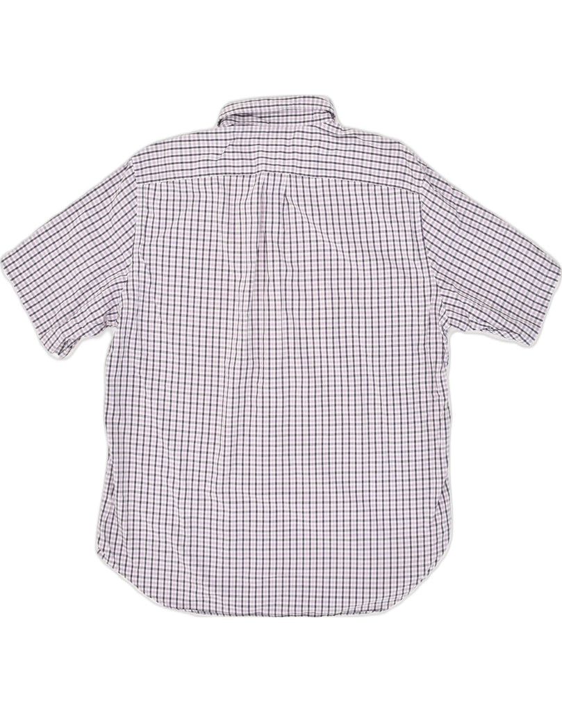 J. CREW Mens Short Sleeve Shirt XL Purple Gingham Cotton | Vintage J. Crew | Thrift | Second-Hand J. Crew | Used Clothing | Messina Hembry 