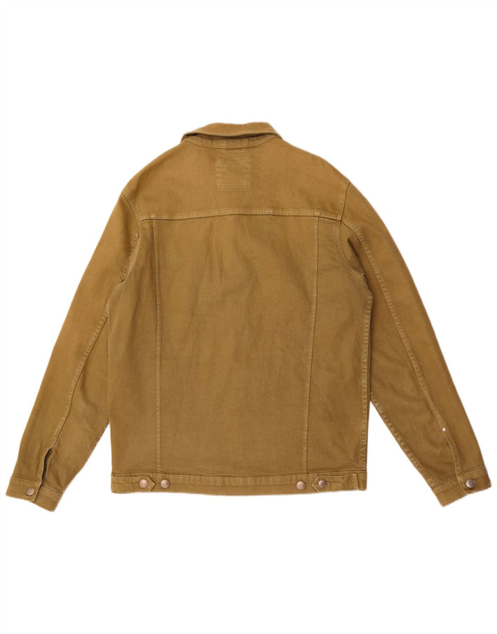 Zara Mens Denim Jacket UK 38 Medium Khaki