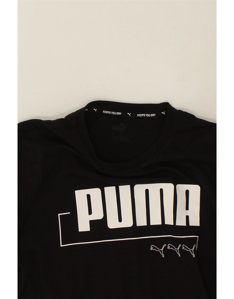 PUMA Mens Graphic T-Shirt Top Medium Black Cotton Vintage Puma and Second-Hand Puma from Messina Hembry 