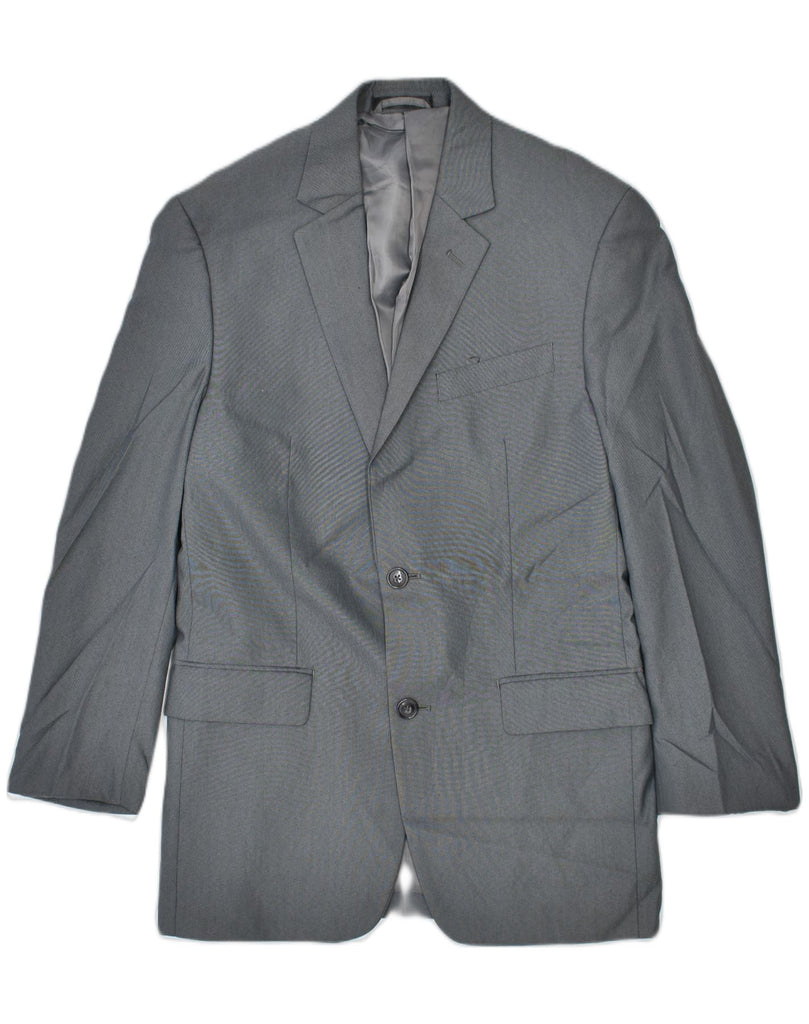 MICHAEL KORS Mens 2 Button Blazer Jacket UK 36 Small Grey Polyester | Vintage | Thrift | Second-Hand | Used Clothing | Messina Hembry 