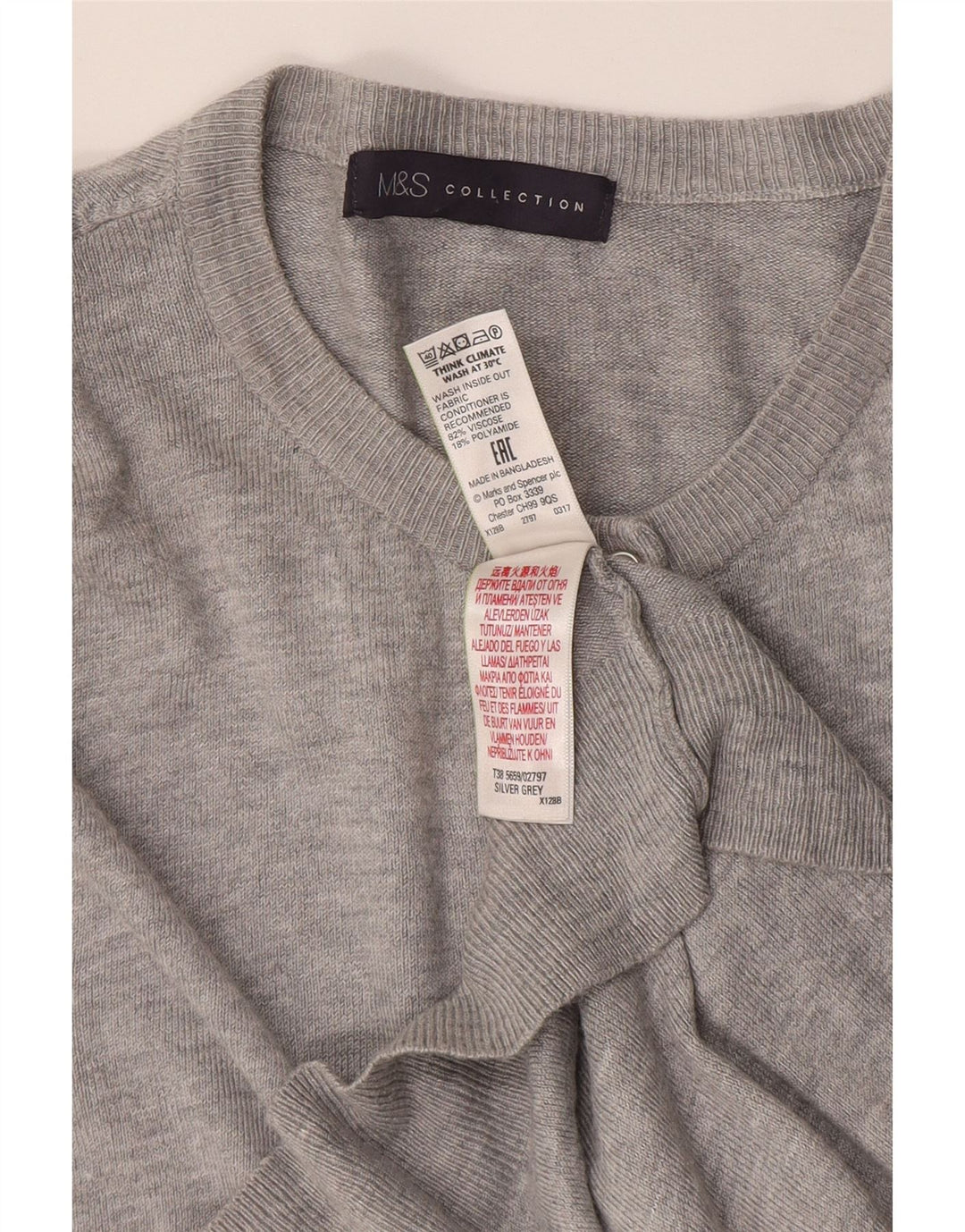 Marks & Spencer Womens Cardigan Sweater UK 14 Medium Grey Viscose