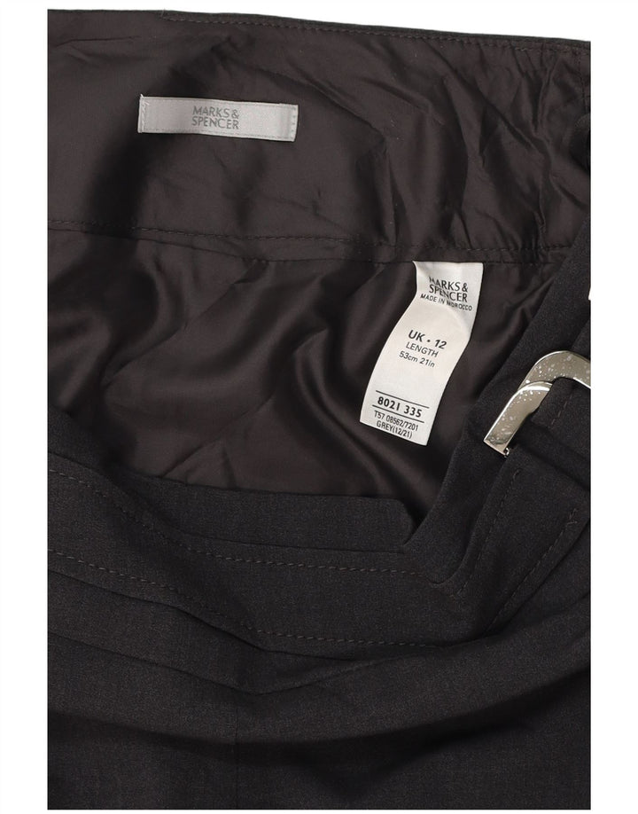 Marks & Spencer Womens A-Line Skirt UK 12 Medium W32  Grey Polyester