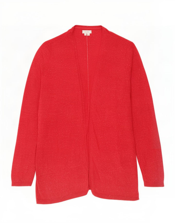 Fat Face Womens Open Cardigan Sweater UK 16 Large Red Cotton