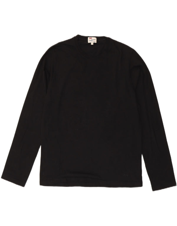 LEVI'S Mens Top Long Sleeve Large Black Cotton