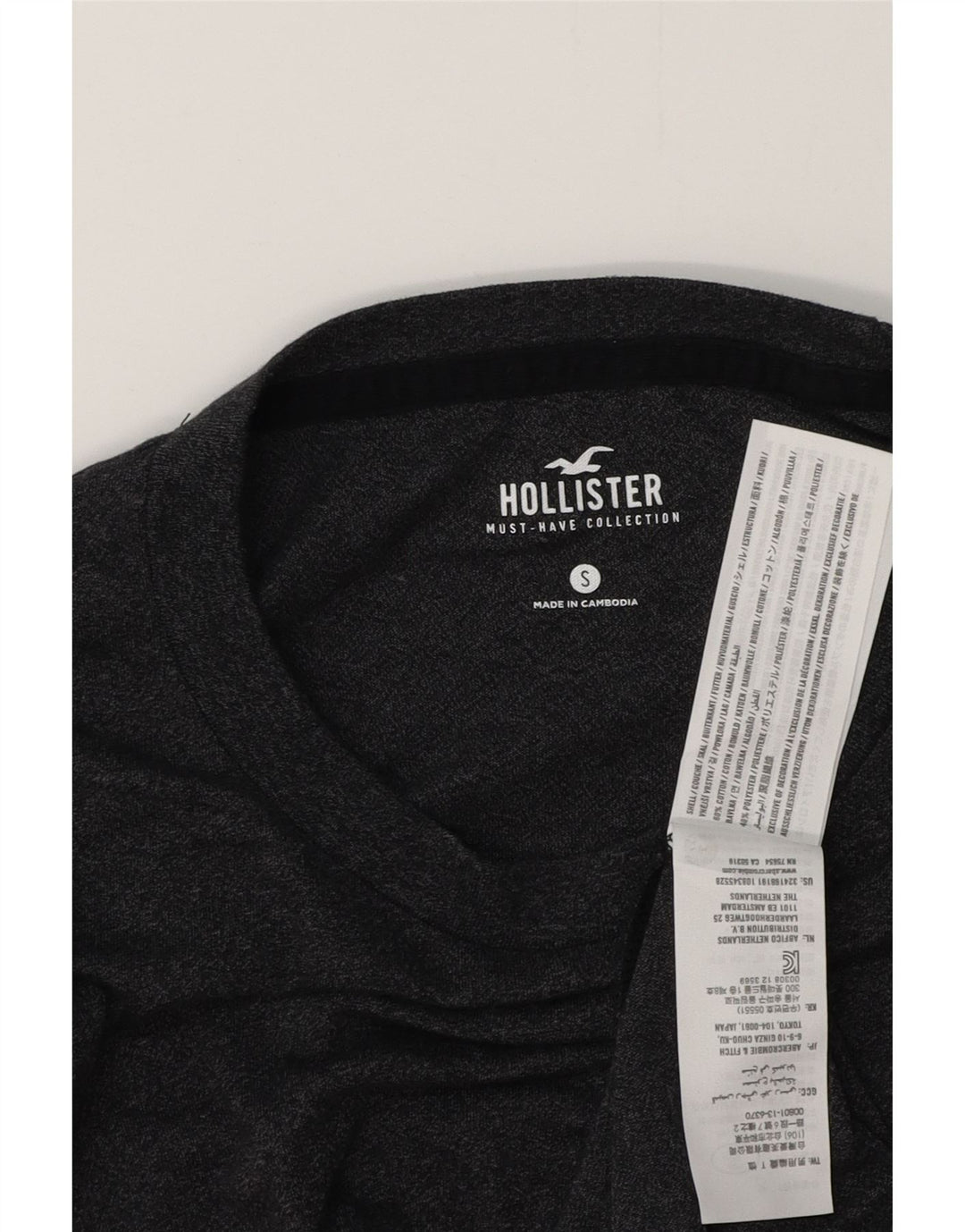 HOLLISTER Mens T-Shirt Top Small Grey Cotton