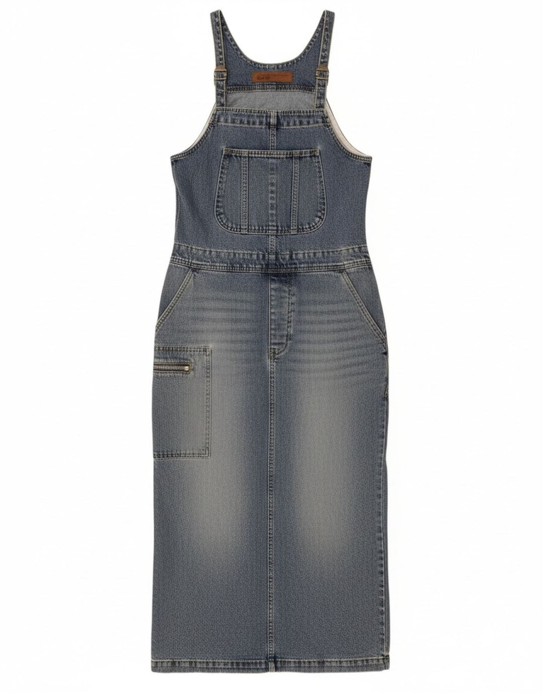 SOCCX Womens Sleeveless Denim Dress EU 38 Medium Blue Cotton