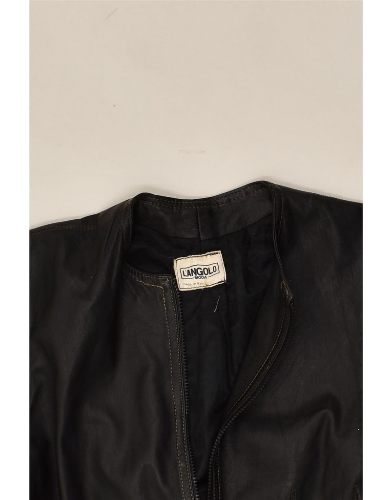 VINTAGE Womens Leather Jacket UK 8 Small Black | Vintage Vintage | Thrift | Second-Hand Vintage | Used Clothing | Messina Hembry 