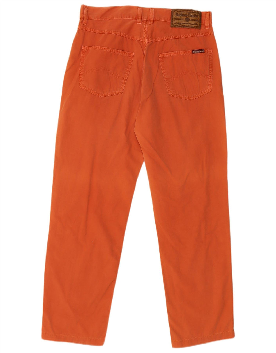 MARLBORO CLASSICS Mens Straight Casual Trousers W32 L28 Orange Cotton