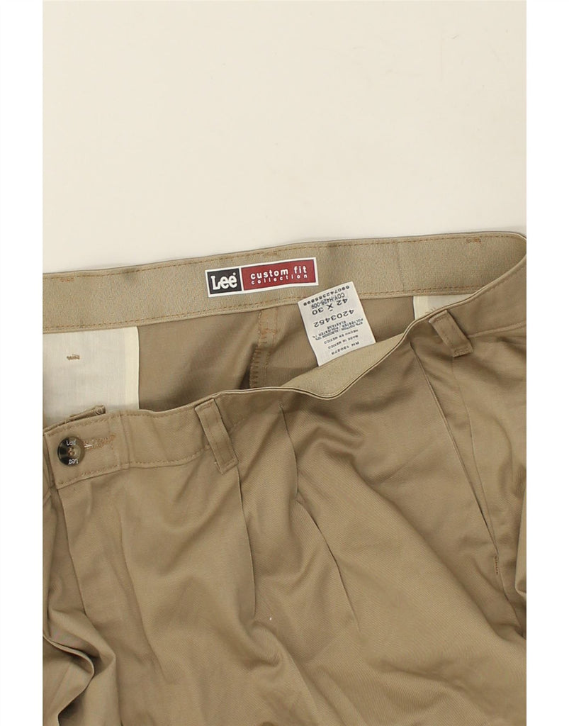 LEE Mens Custom Fit Straight Casual Trousers W42 L30  Beige Cotton | Vintage Lee | Thrift | Second-Hand Lee | Used Clothing | Messina Hembry 