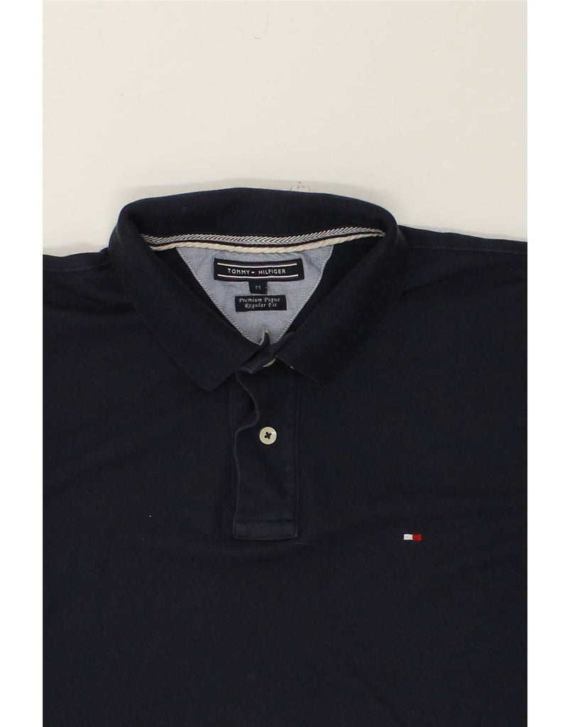 TOMMY HILFIGER Mens Regular Fit Polo Shirt Medium Navy Blue Cotton | Vintage Tommy Hilfiger | Thrift | Second-Hand Tommy Hilfiger | Used Clothing | Messina Hembry 