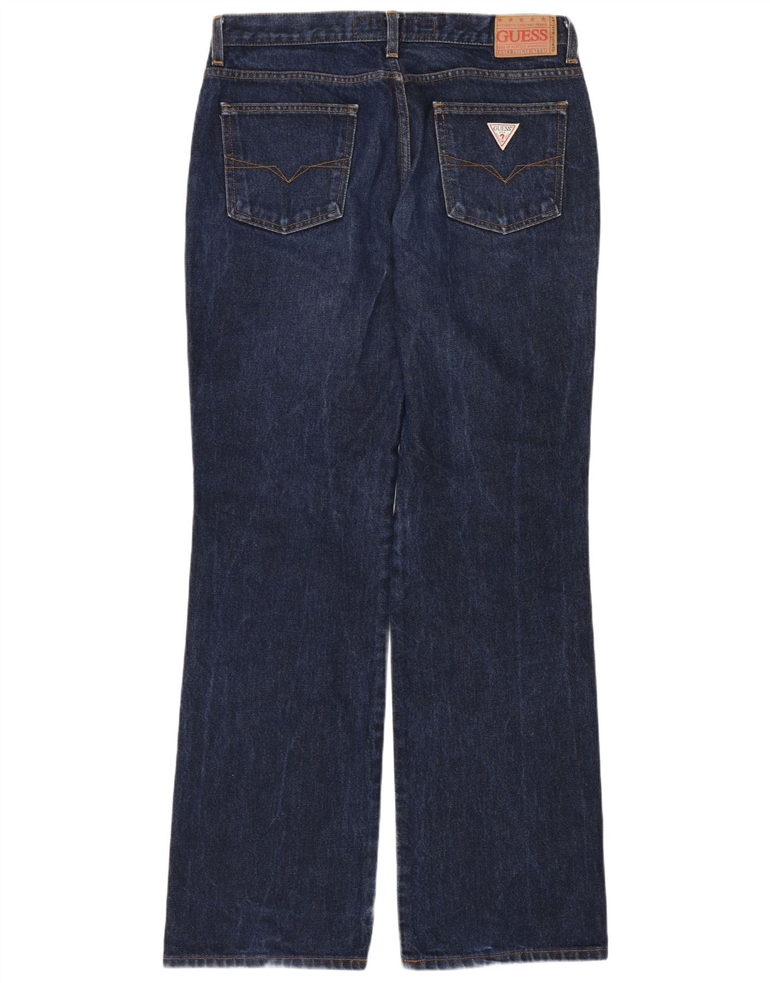 Guess Mens Straight Jeans W32 L32 Navy Blue Cotton