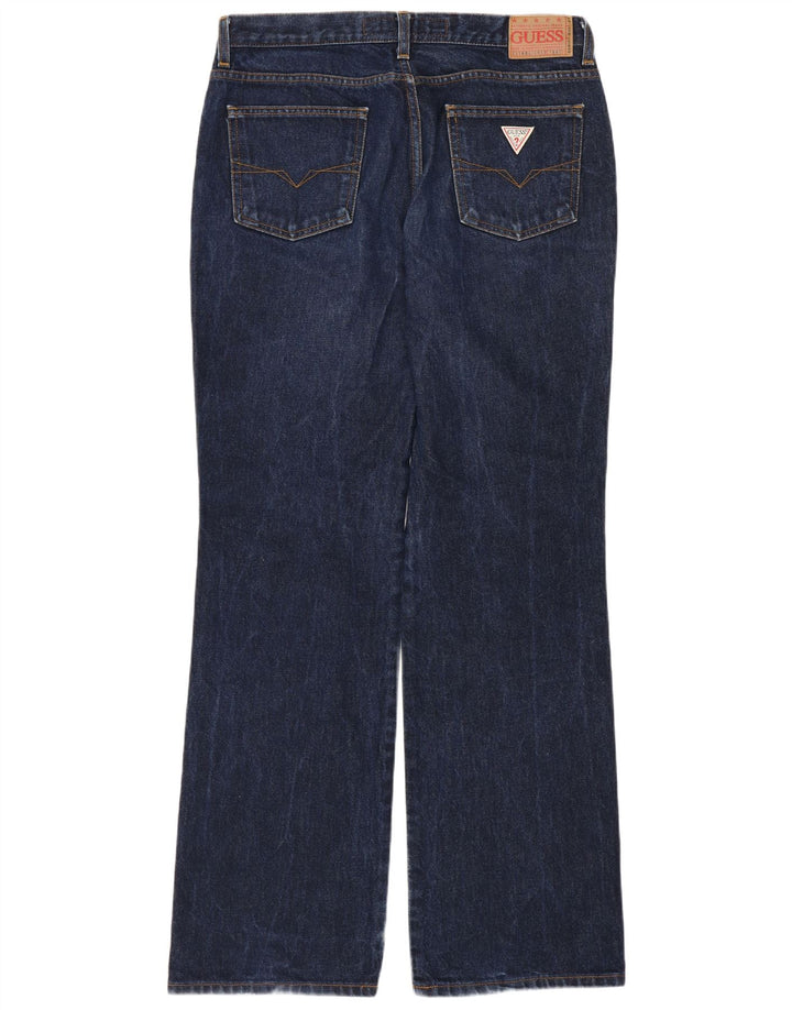 Guess Mens Straight Jeans W32 L32 Navy Blue Cotton