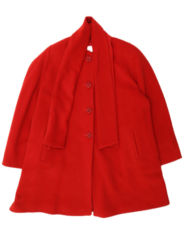 Vintage Womens Overcoat IT 47 XL Red Wool