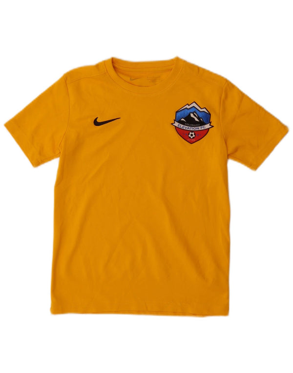 Nike Boys Dri Fit Graphic T-Shirt Top 8-9 Years Small Yellow Polyester