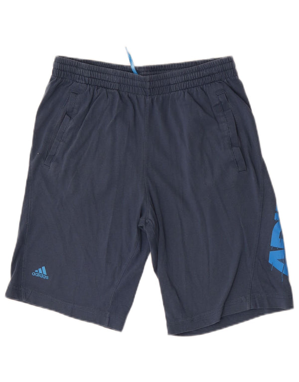 Adidas Boys Graphic Sport Shorts 13-14 Years Navy Blue Cotton