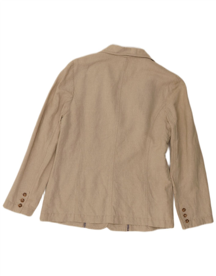 Laura Ashley Womens 3 Button Blazer Jacket UK 14 Large  Beige Linen