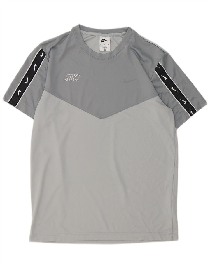 Nike Mens Graphic T-Shirt Top Medium Grey Polyester