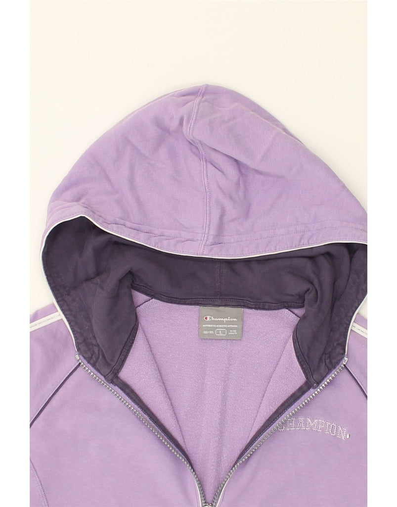 CHAMPION Girls Zip Hoodie Sweater 11-12 Years Large  Purple Cotton | Vintage Champion | Thrift | Second-Hand Champion | Used Clothing | Messina Hembry 