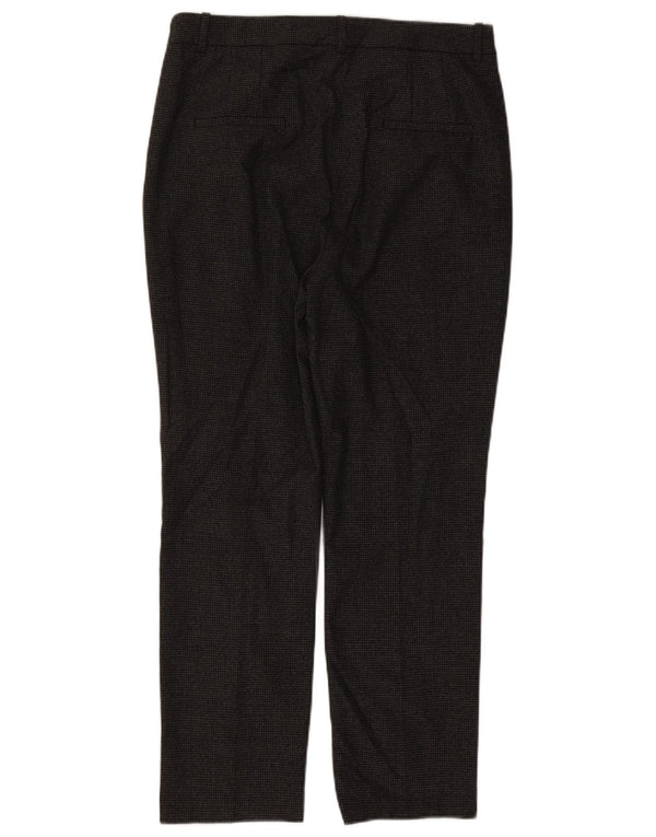Zara Womens Straight Suit Trousers EU 44 XL W34 L28 Black Houndstooth