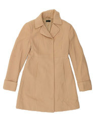 BENETTON Womens Overcoat IT 40 Small Beige Wool