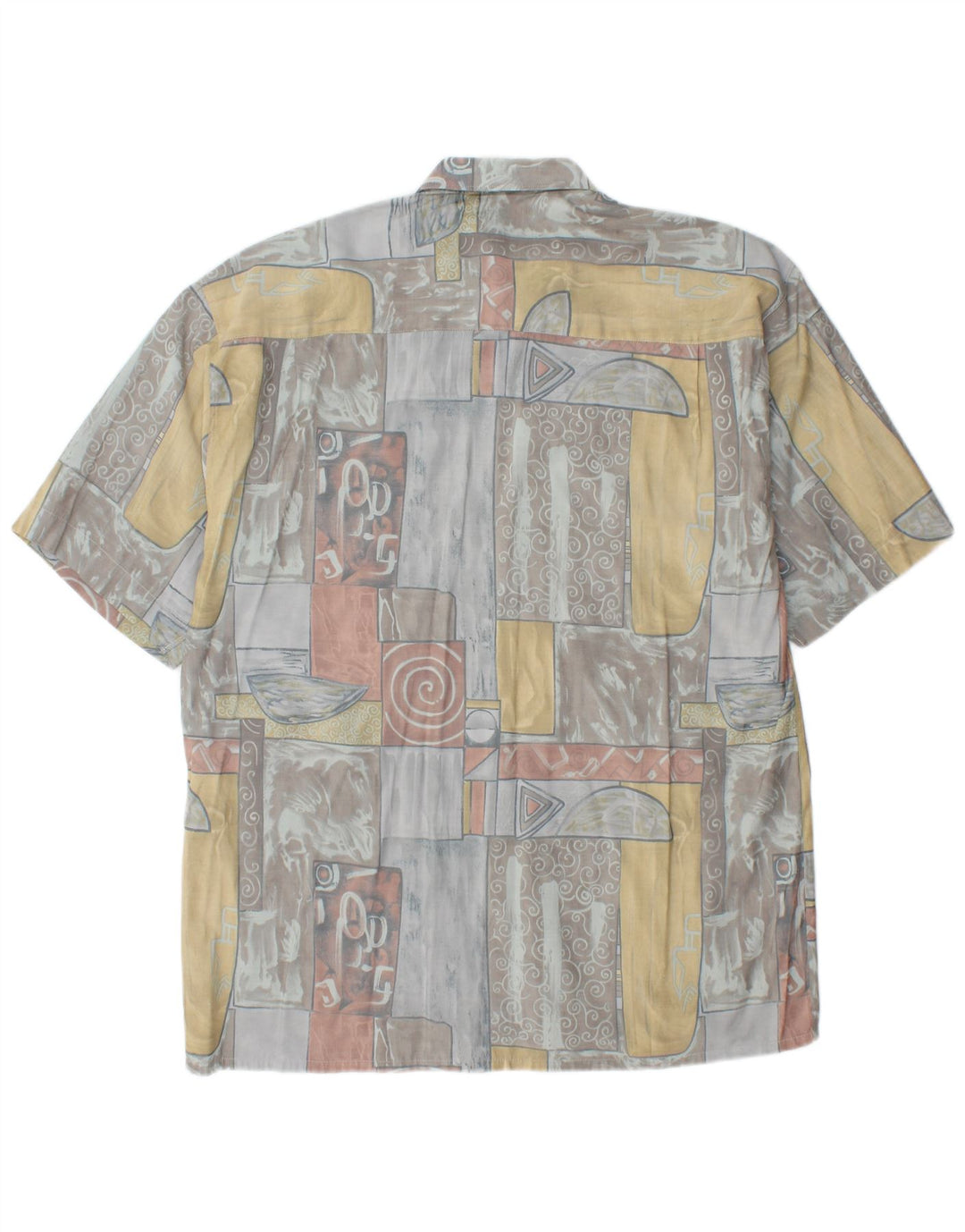 C.C.CONCORD  Mens Short Sleeve Shirt Large Multicoloured Geometric