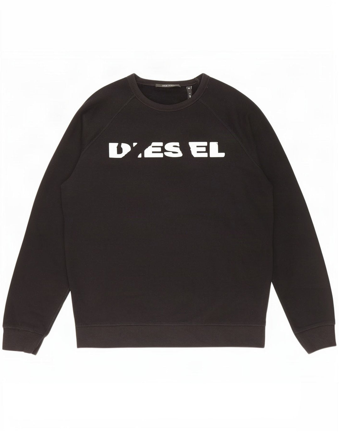Diesel Mens Graphic Sweatshirt Jumper Large Black Cotton