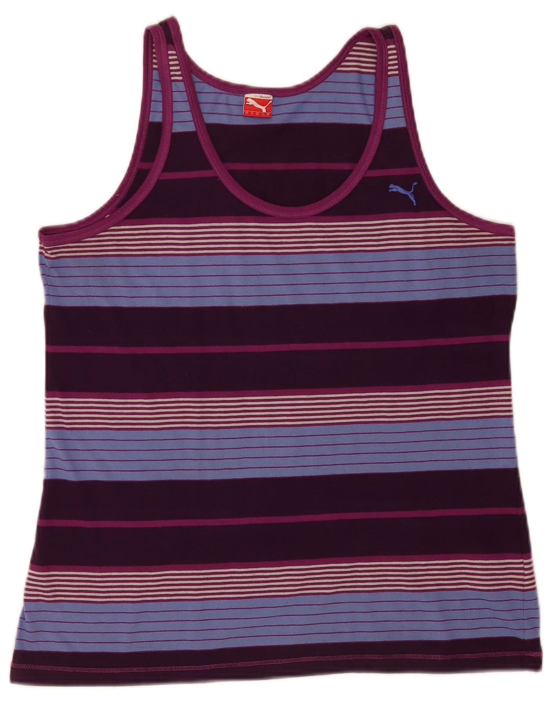 Puma Womens Vest Top UK 16 Large Multicoloured Striped Polyester Sports