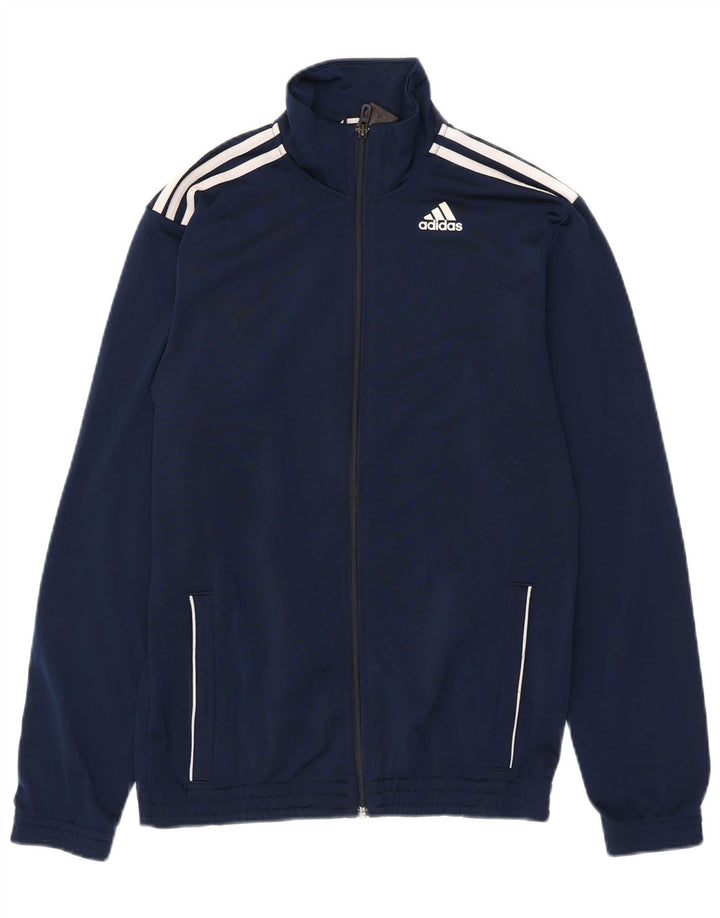 Adidas Mens Tracksuit Top Jacket UK 36/38 Small Navy Blue Polyester