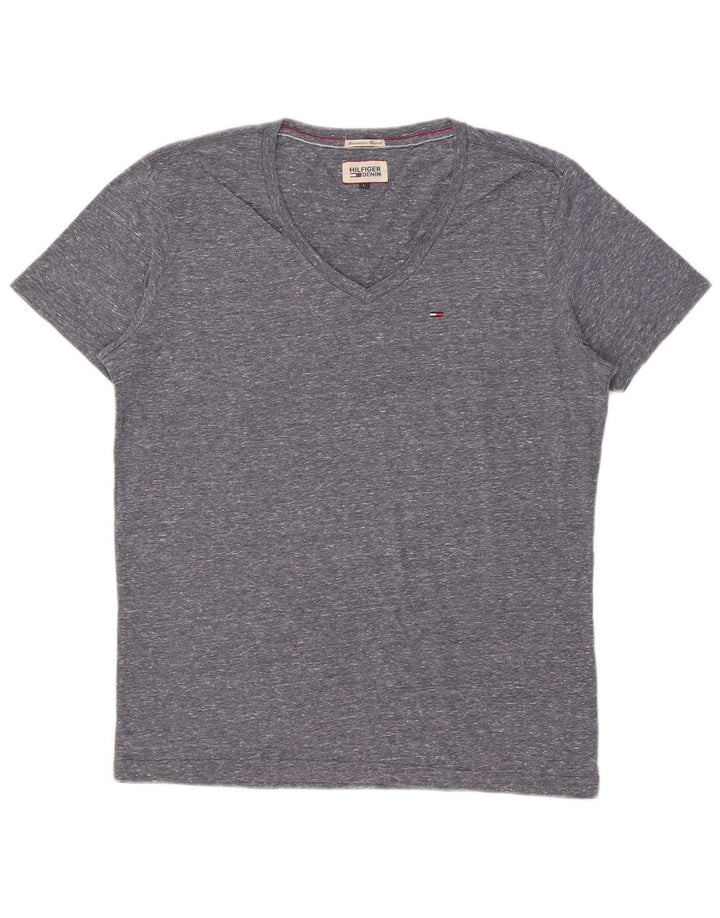 Tommy Hilfiger Womens T-Shirt Top UK 16 Large Grey Flecked Polyester