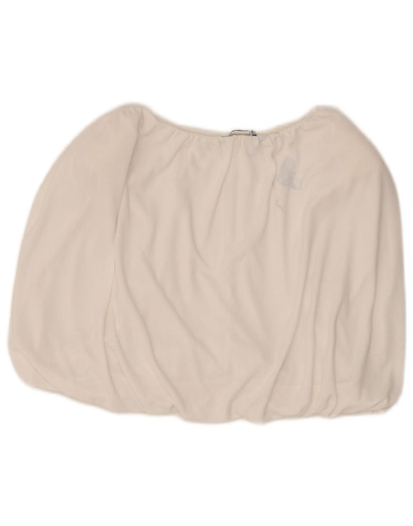 Zara Womens Sleeveless Crop Top UK 12 Medium White Polyester