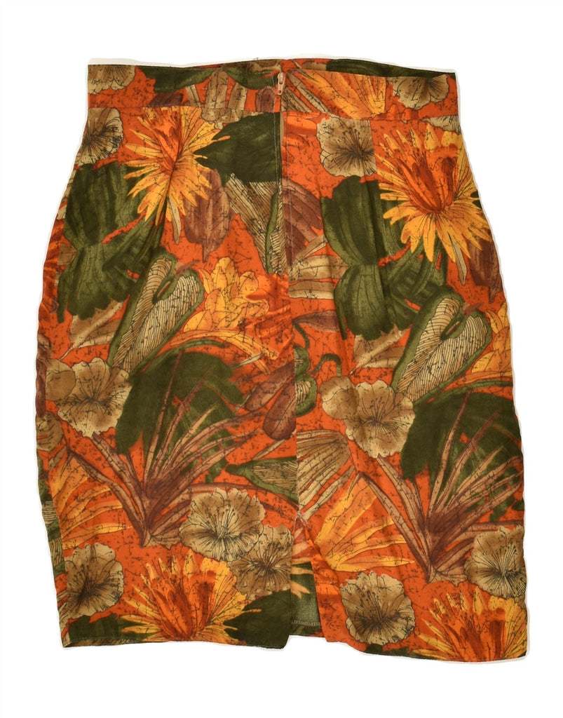 VINTAGE Womens Pencil Skirt IT 44 Medium W28  Brown Floral Viscose | Vintage Vintage | Thrift | Second-Hand Vintage | Used Clothing | Messina Hembry 