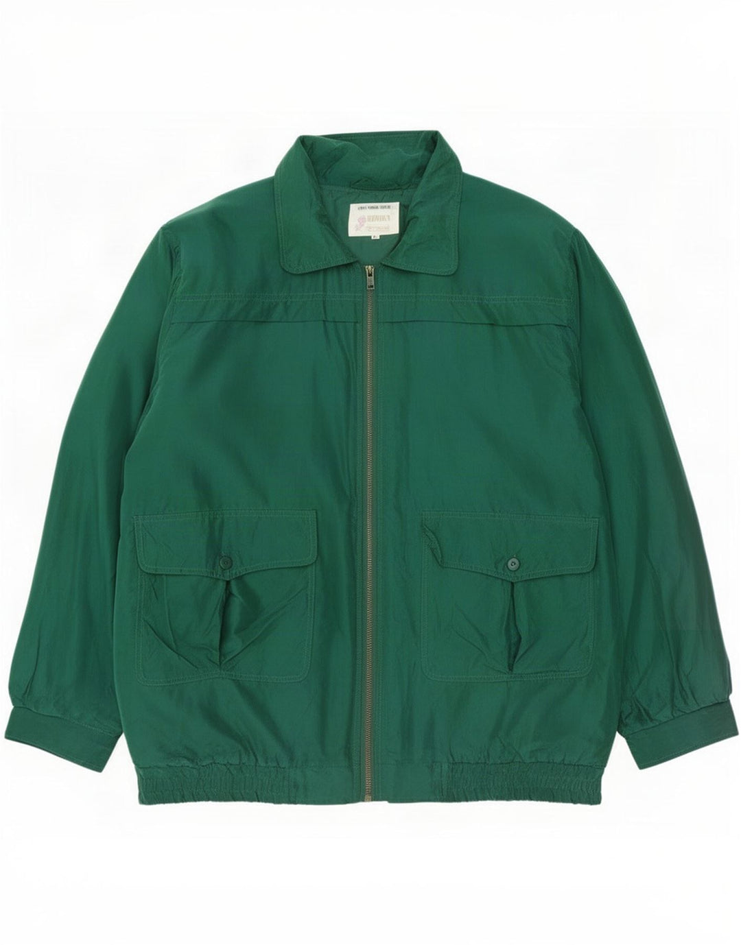 Vintage Mens Bomber Jacket UK 40 Large Green Silk